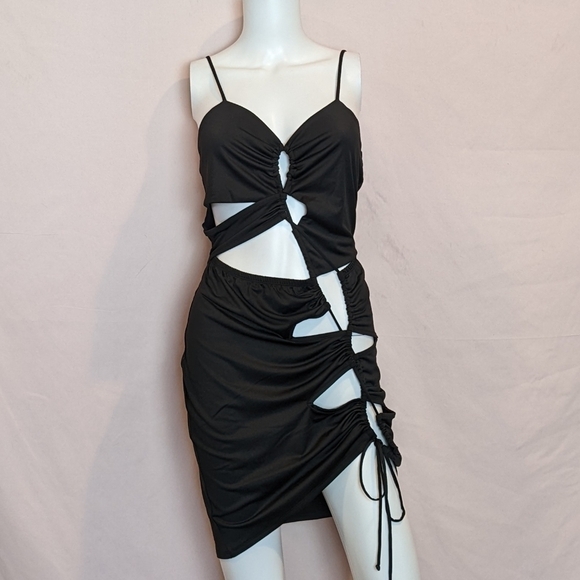 Fashion Nova Karis Cut Out Mini Dress in Black size XL - Picture 1 of 6